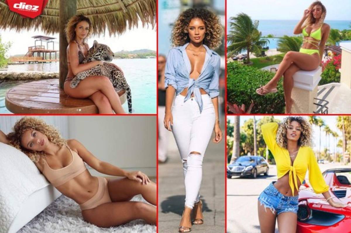Jena Frumes, ex novia de jugador del Manchester United se divierte en Roatán