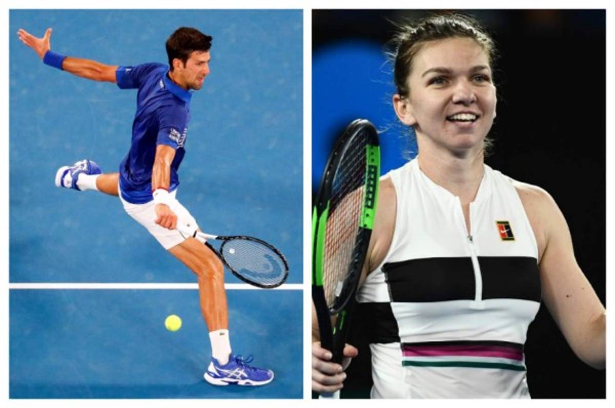 Novak Djokovic y Simona Halep, los dos número uno, siguen en pie en el Asutralian Open