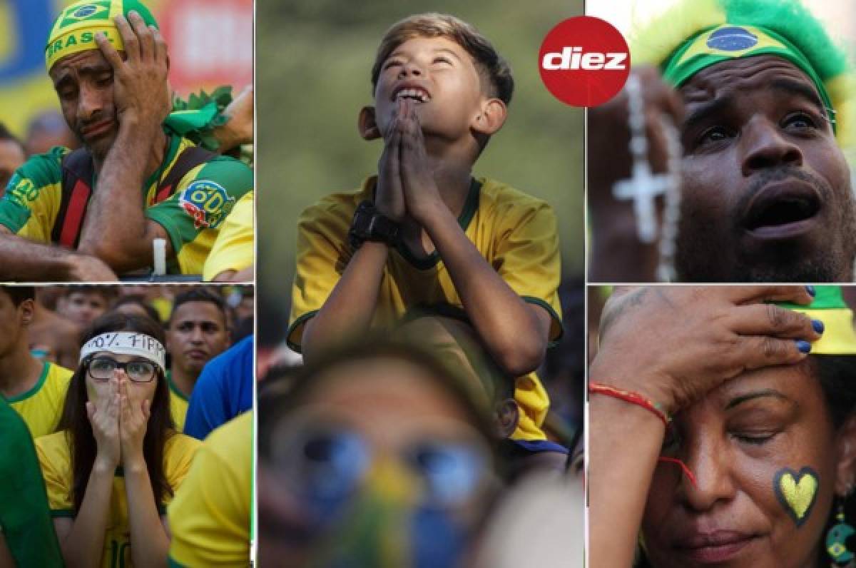 DOLOR: El llanto y sufrimiento de aficionados brasileños tras eliminación de Rusia 2018