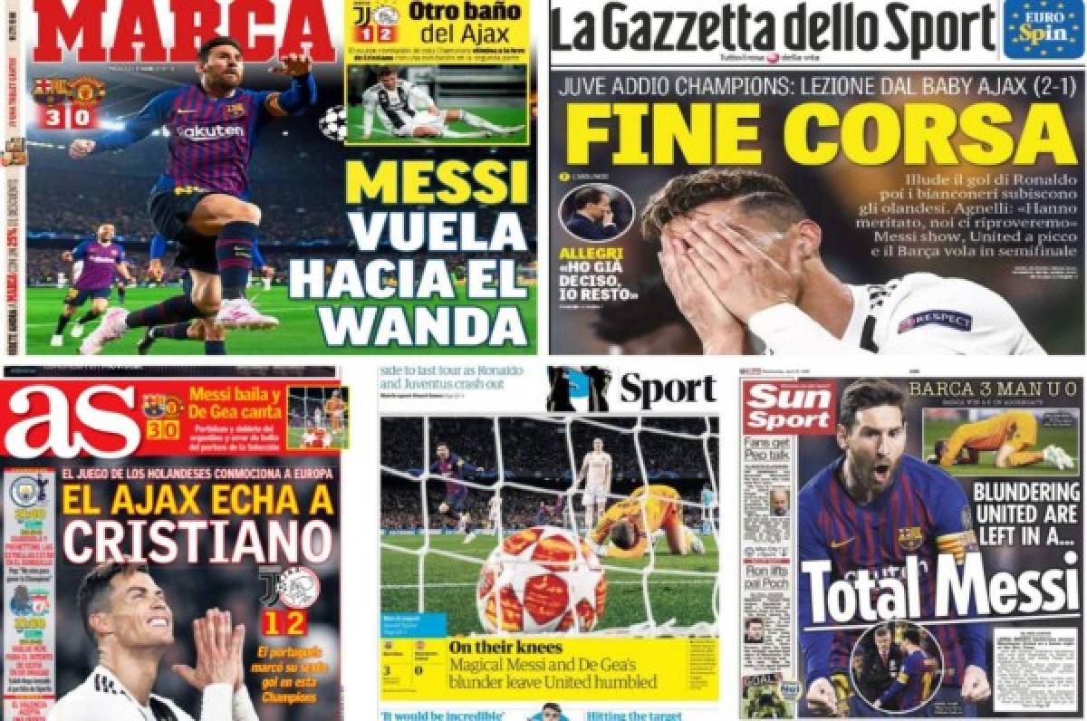 Las portadas del mundo que alaban a Messi y destrozan a Cristiano tras el fracaso en Champions