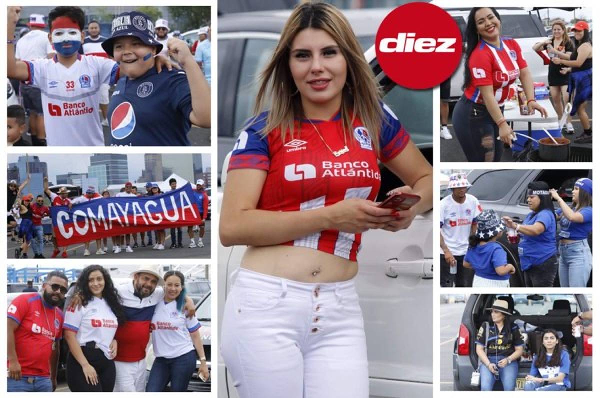 ¡Belleza y colorido! Ambientazo catracho en las afueras del Red Bull Arena para el Olimpia vs. Motagua