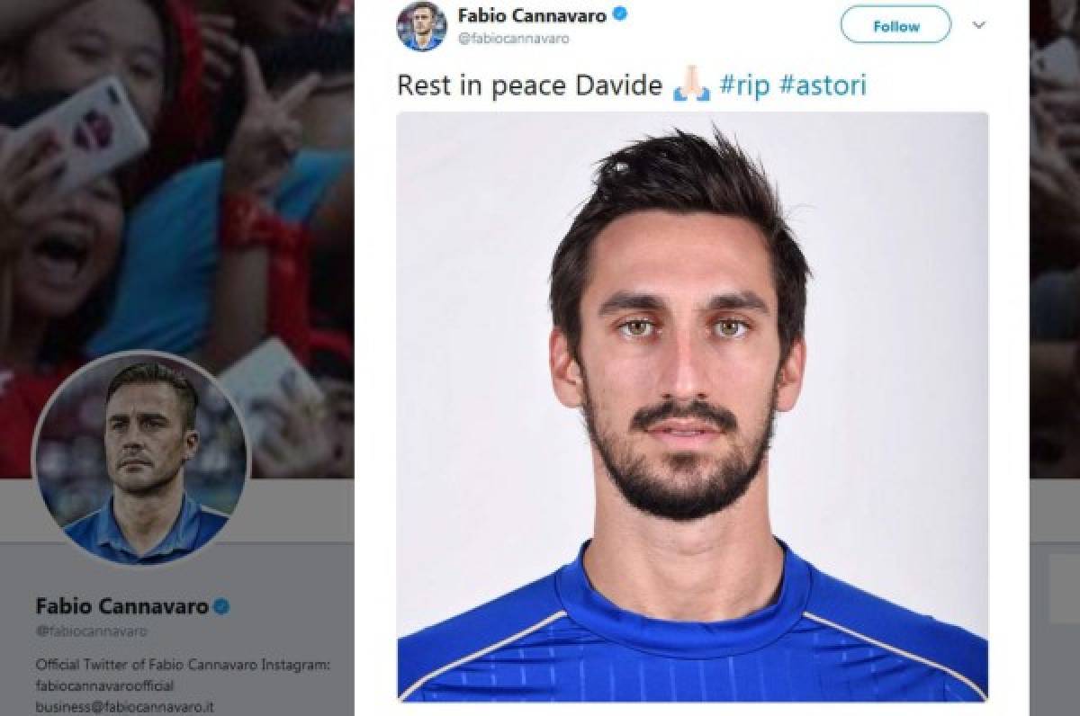 Los mensajes de condolencias a Davide Astori que comandan Totti, Buffon y Pirlo