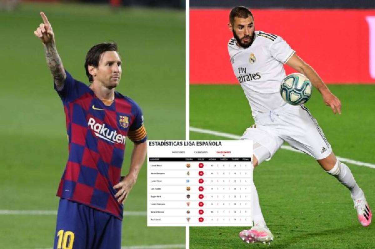 Tabla de goleadores de la liga española: Benzema al acecho de Messi tras doblete ante Valencia