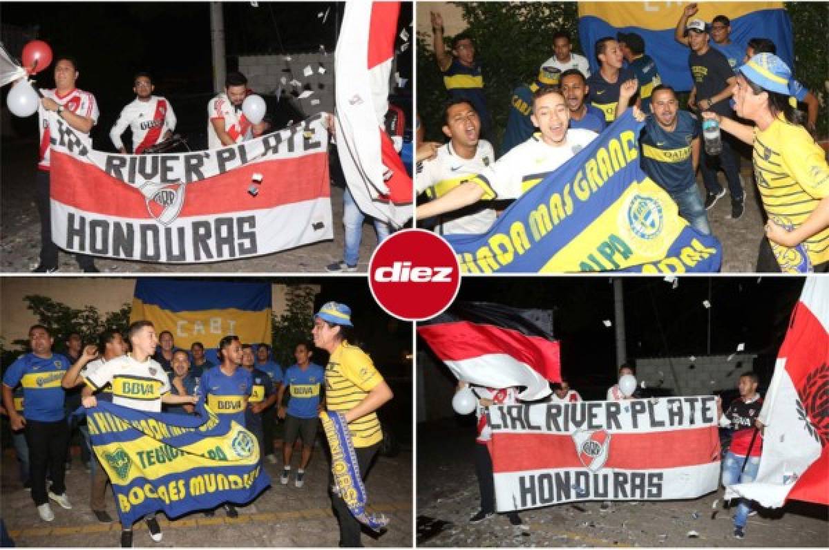 FOTOS: Hinchas hondureños viven la emoción del Boca-River en Tegucigalpa