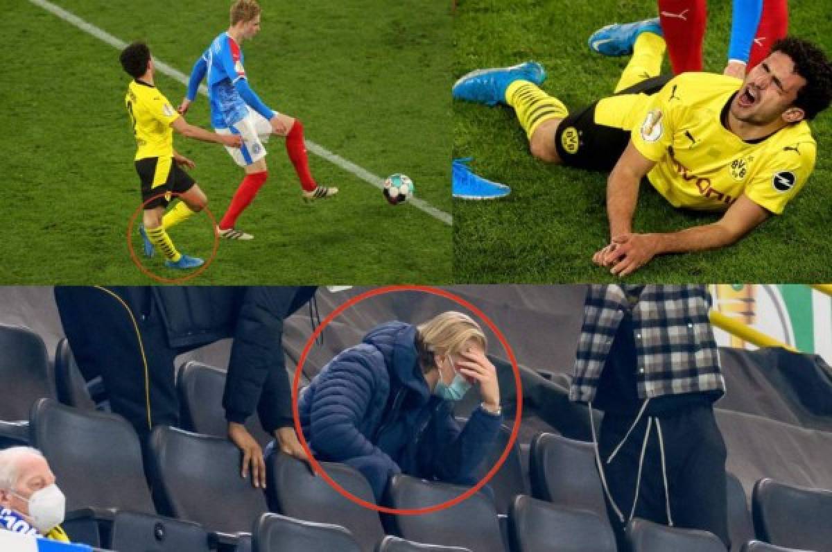 Espeluznante: El espanto de Haaland tras la escalofriante lesión de Morey en el Borussia Dormtund