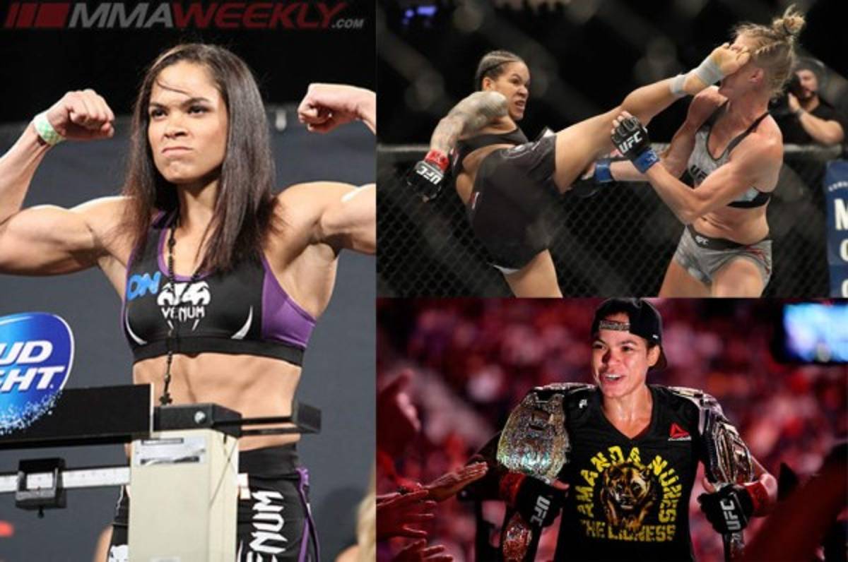 Amanda Nunes, posa de forma intima en Instagram con sus cinturones de campeona de la UFC