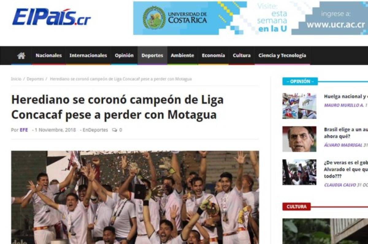 El orgullo de la prensa tica tras el triunfo del Herediano sobre Motagua