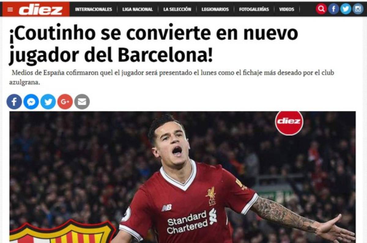 FICHADO: La prensa mundial se rinde al fichaje de Coutinho por el Barca