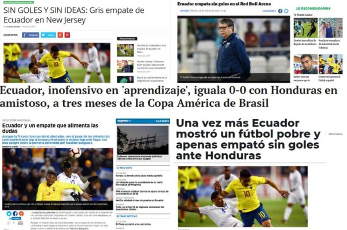La prensa de Ecuador y los duros comentarios contra su selección y Bolillo Gómez