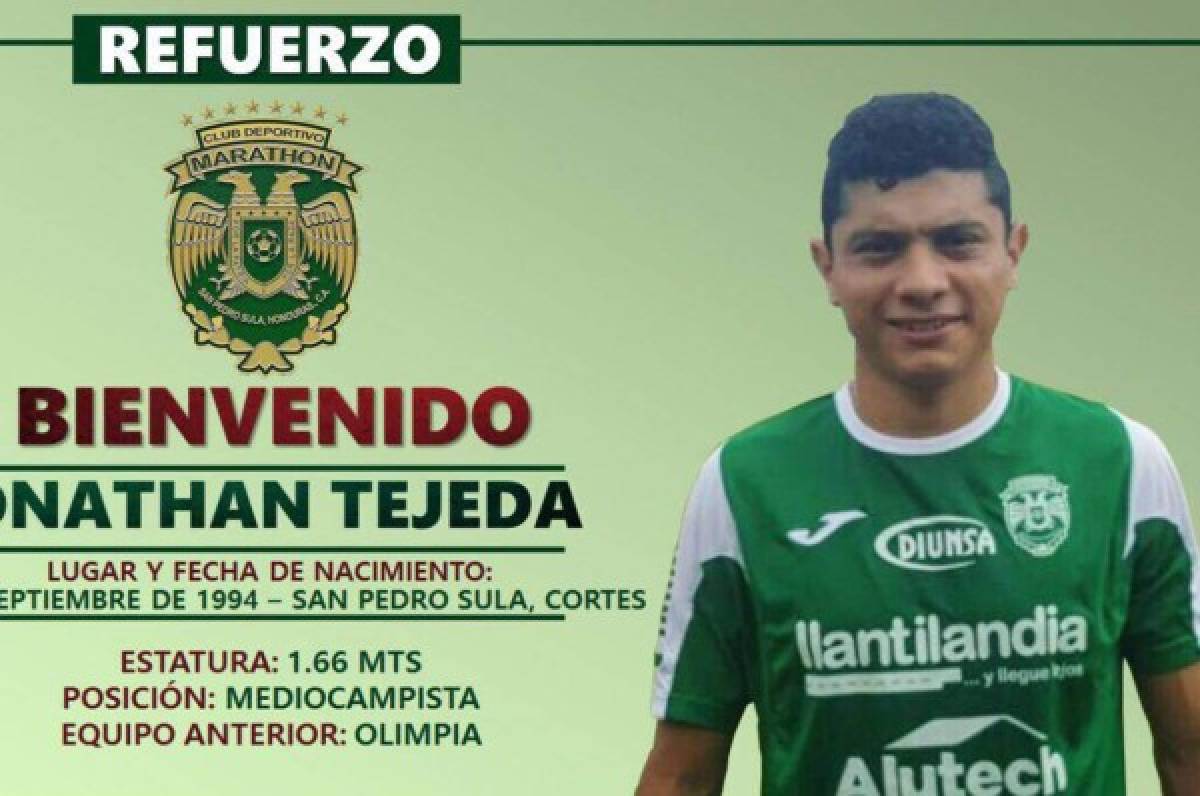 Jonathan Tejada, ex Olimpia, es nuevo jugador del Marathón