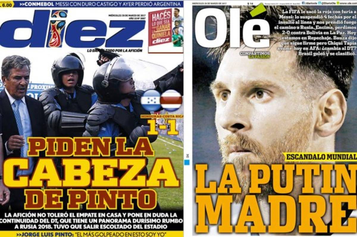 Honduras y la Argentina de messi se alejan del Mundial de Rusia 2018