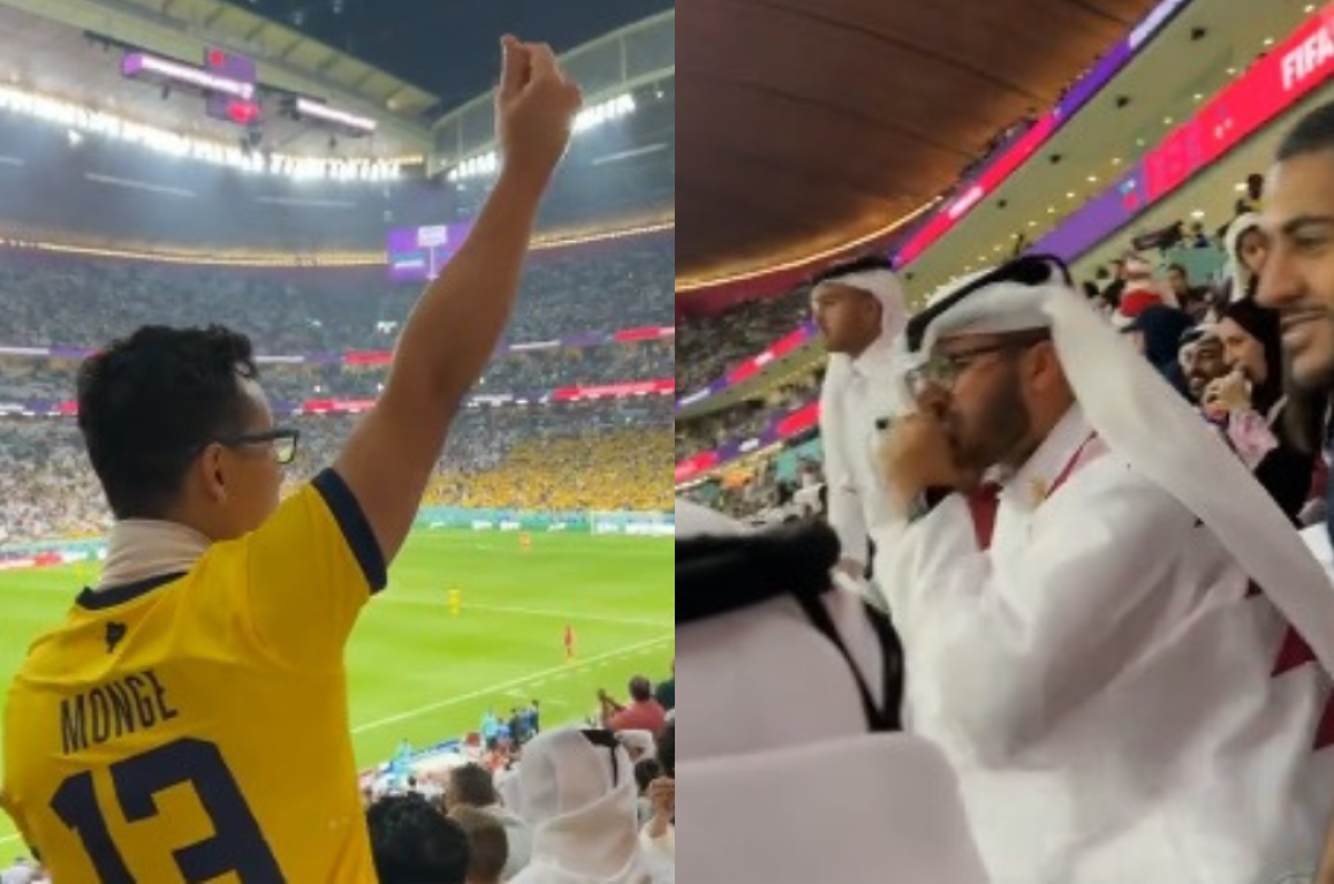 El aficionado ecuatoriano, de apellido Monge, provocó a los seguidores de Qatar en el Estadio Al Bayt.