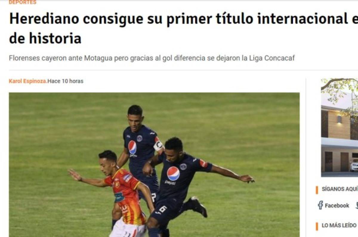 El orgullo de la prensa tica tras el triunfo del Herediano sobre Motagua