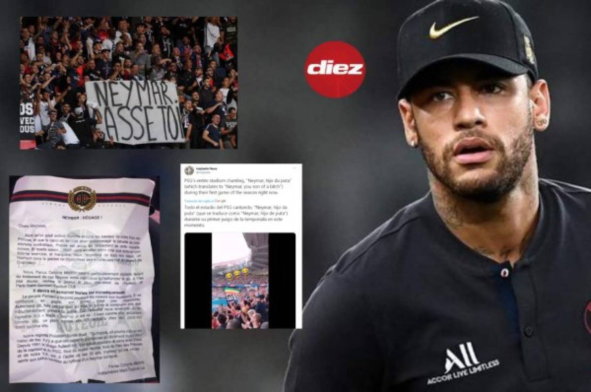 Neymar: La afición del PSG explota con pancartas y graves insultos al brasileño