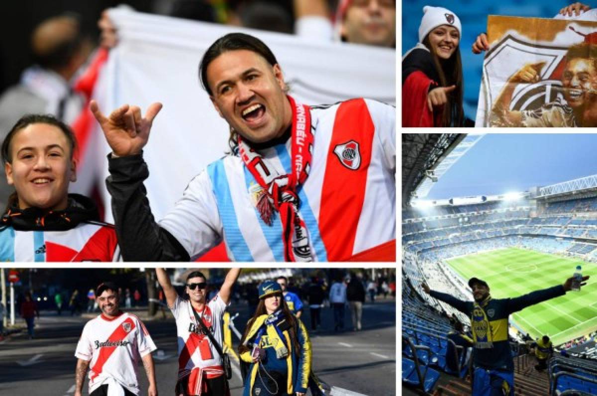 EN FOTOS: El impresionante ambiente en el Bernabéu para la final River-Boca    