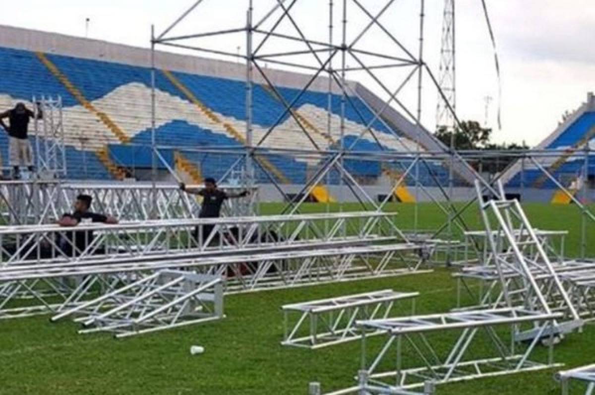 ¡En fotos! Así quedó la grama del estadio Morazán tras concierto en San Pedro Sula