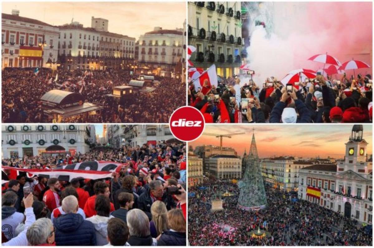 ¡Ambientazo! River invade Madrid a un día de la final de Copa Libertadores