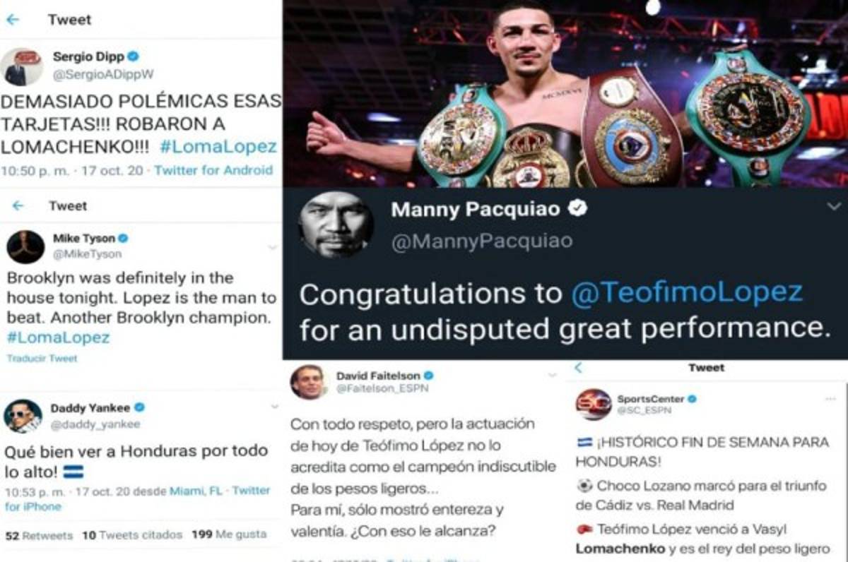 Teófimo monarca del peso ligero: Así reaccionan las redes sobre el triunfo de López contra Lomachenko