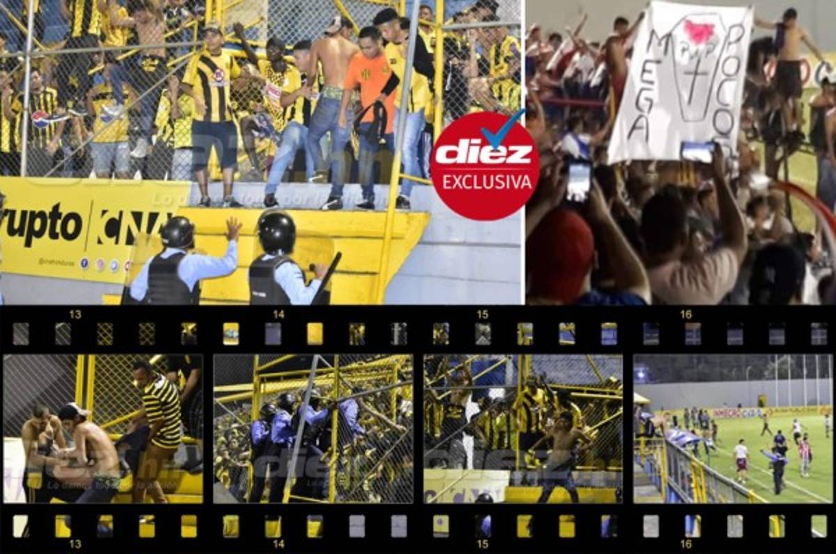 En fotos: Así fue el relajo que armaron las barras del Real España y Olimpia