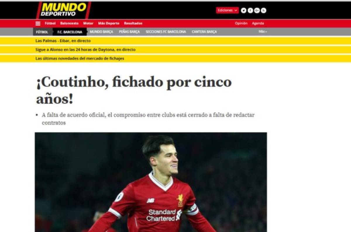 FICHADO: La prensa mundial se rinde al fichaje de Coutinho por el Barca