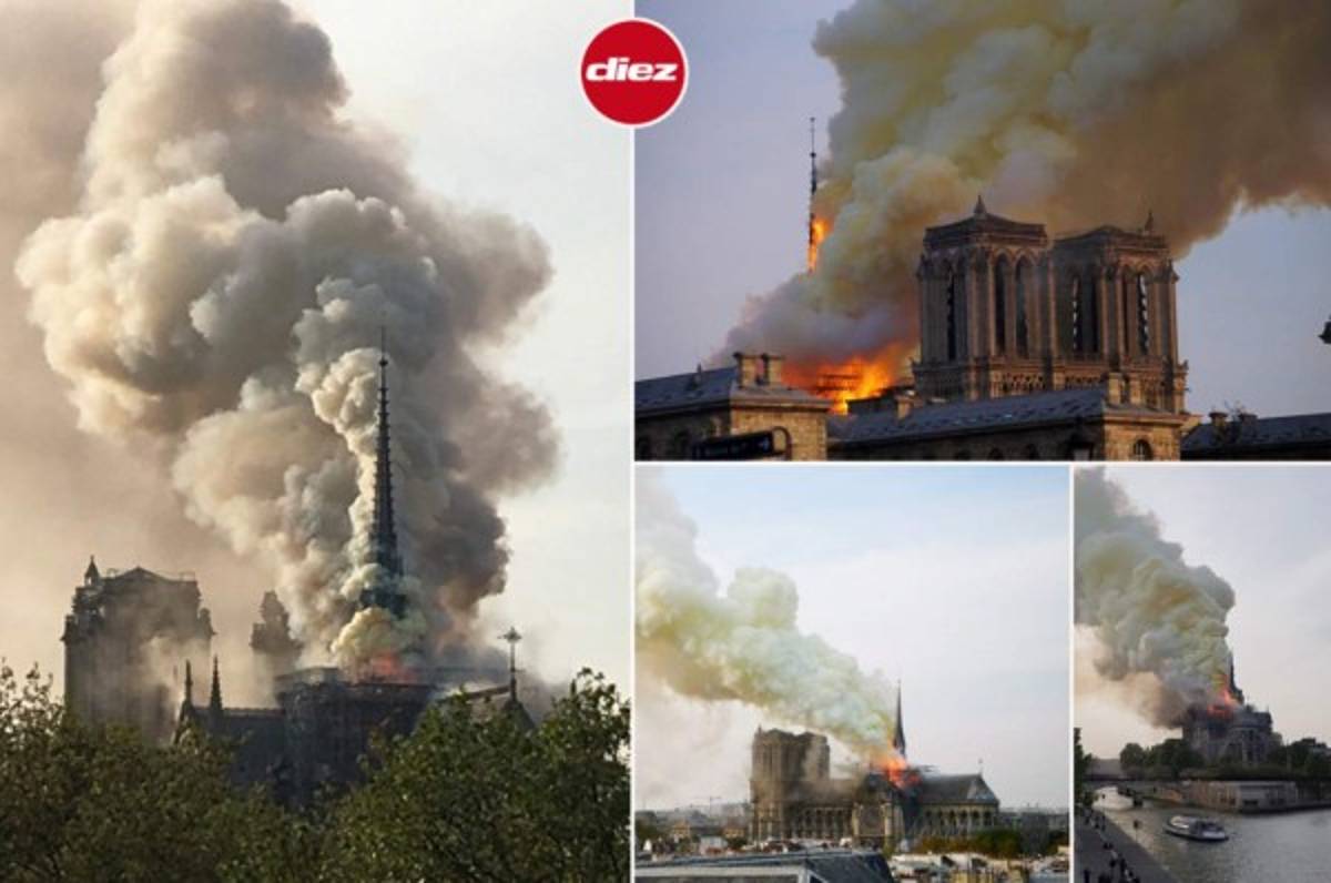 Tristes imágenes: Así agarró fuego la reconocida catedral de Notre Dame en París