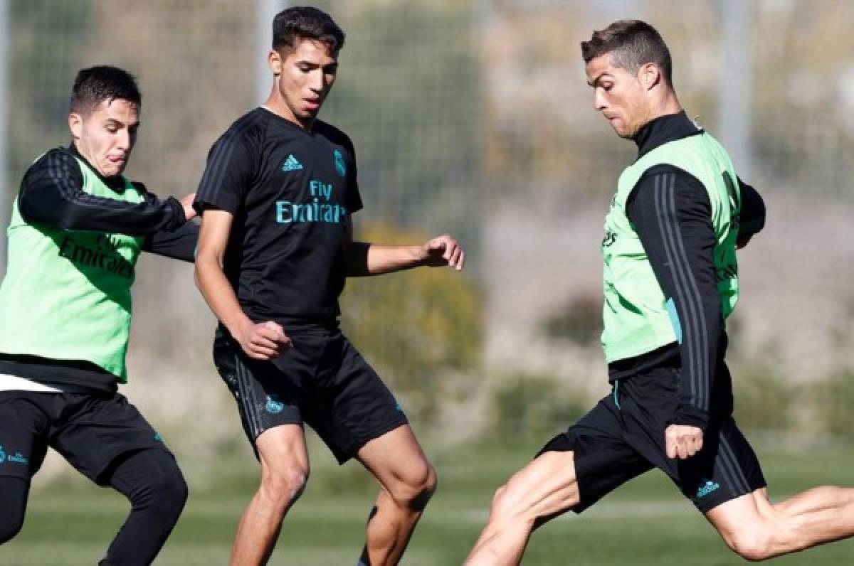 Cristiano y Achraf se incorporan al grupo, Isco corre en solitario