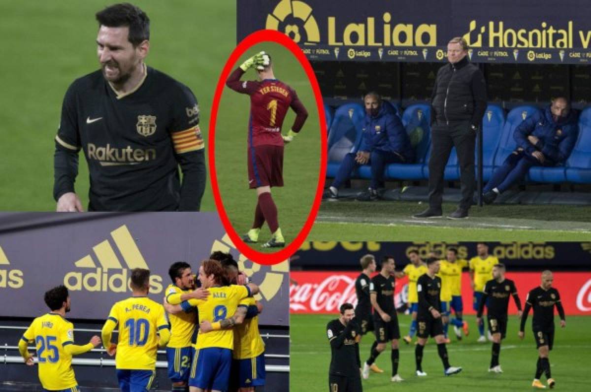 FOTOS: El dolor de Messi y la tristeza del Barcelona tras perder con el Cádiz del Choco Lozano   