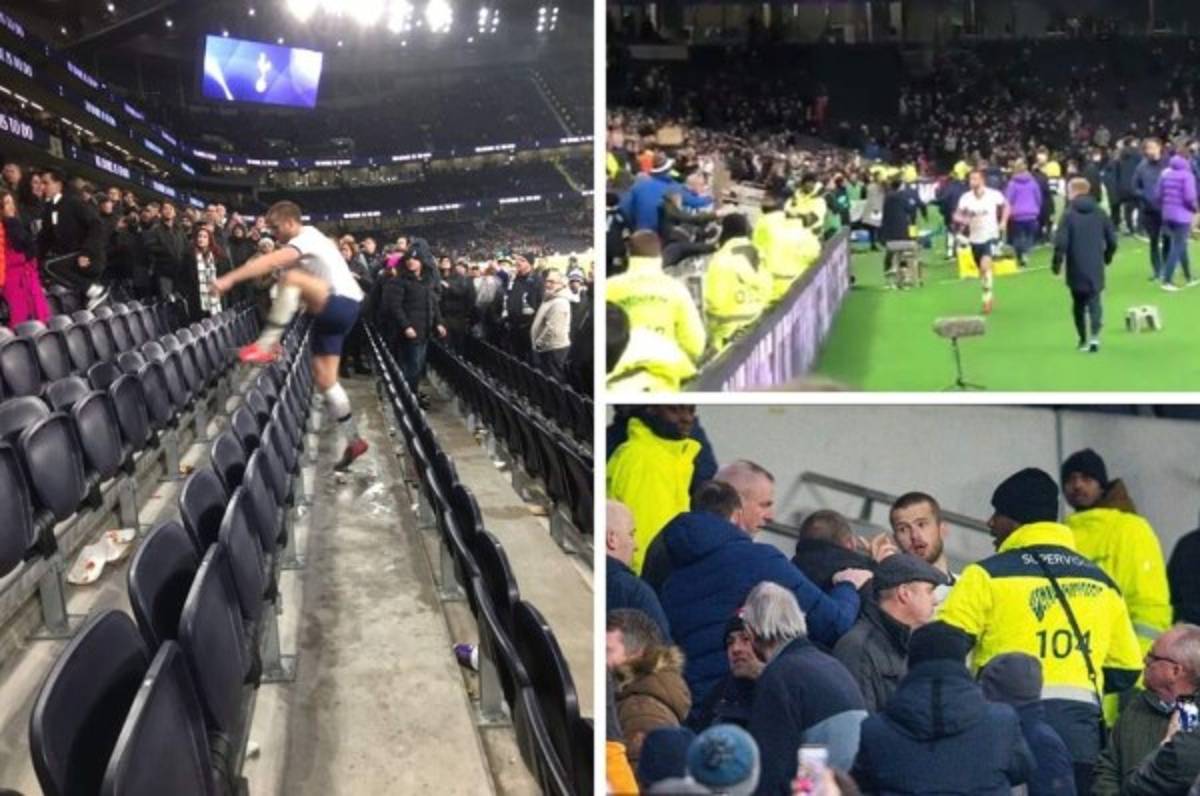 Escándalo: Eric Dier, jugador del Tottenham, sube a la grada y se va a los golpes con un hincha