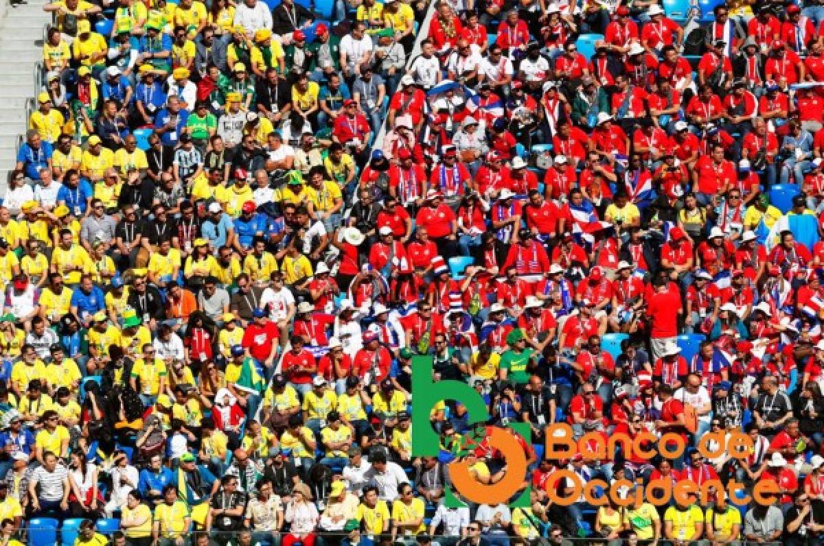 Ambientazo en la previa del partido Brasil vs Costa Rica