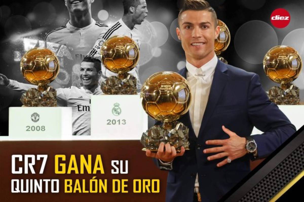 Cristiano Ronaldo festejó al lado de su hijo y mamá su quinto Balón de Oro.