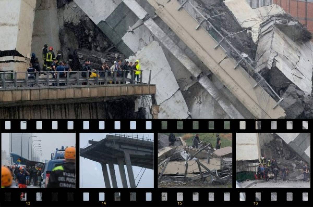 EN FOTOS: Así quedó el puente que se derrumbó en Génova, Italia