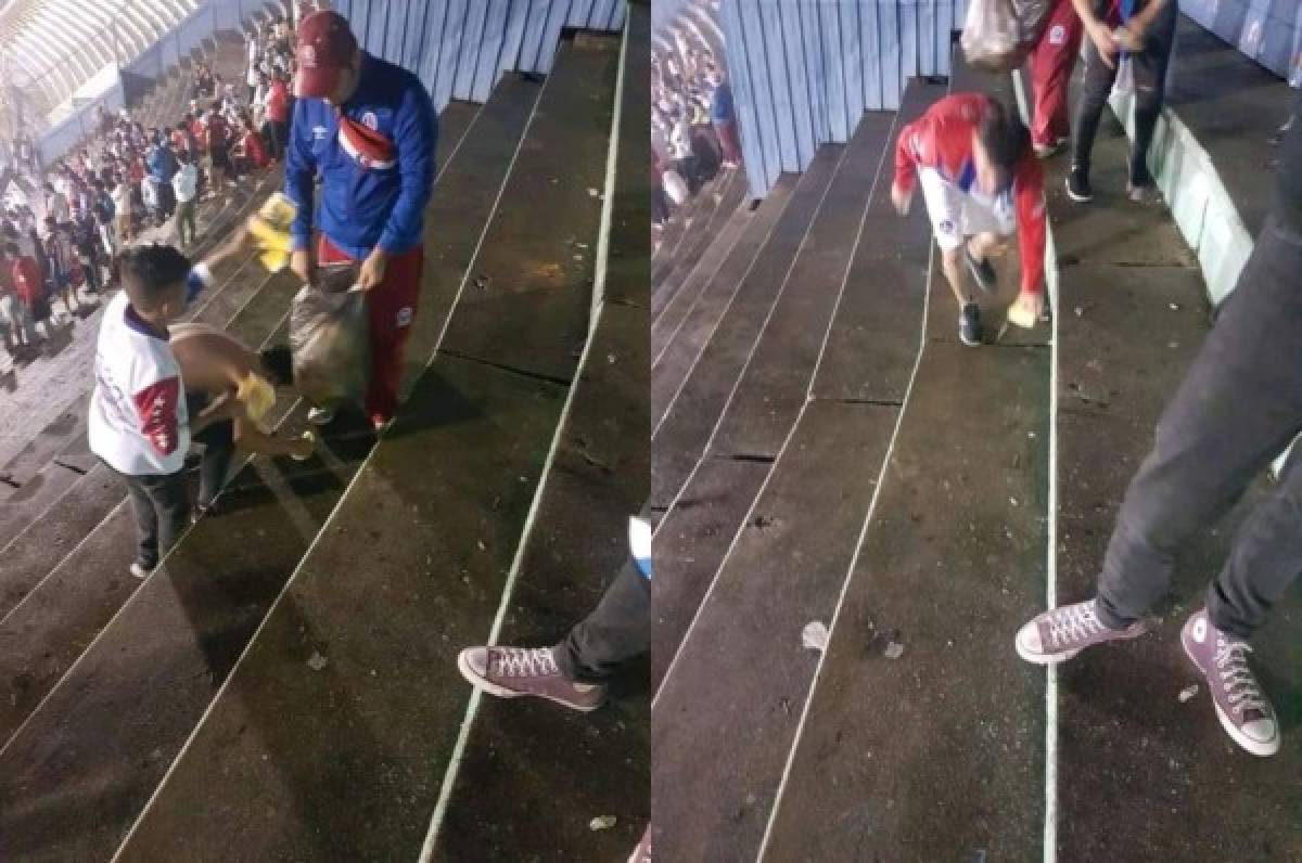 El gesto de la barra del Olimpia en el estadio Nacional que se roba los aplausos