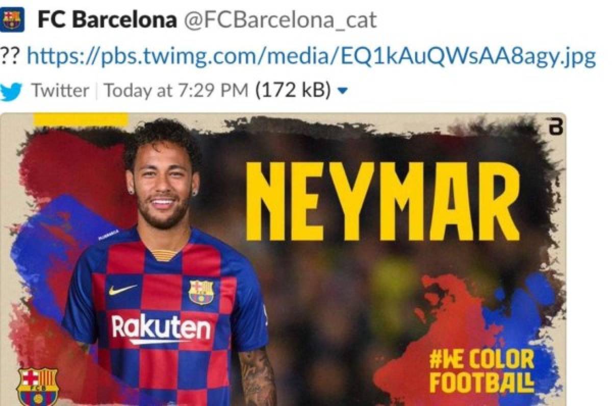 Anuncian que 'Neymar volverá' al Barcelona tras hackeo en las redes sociales del club