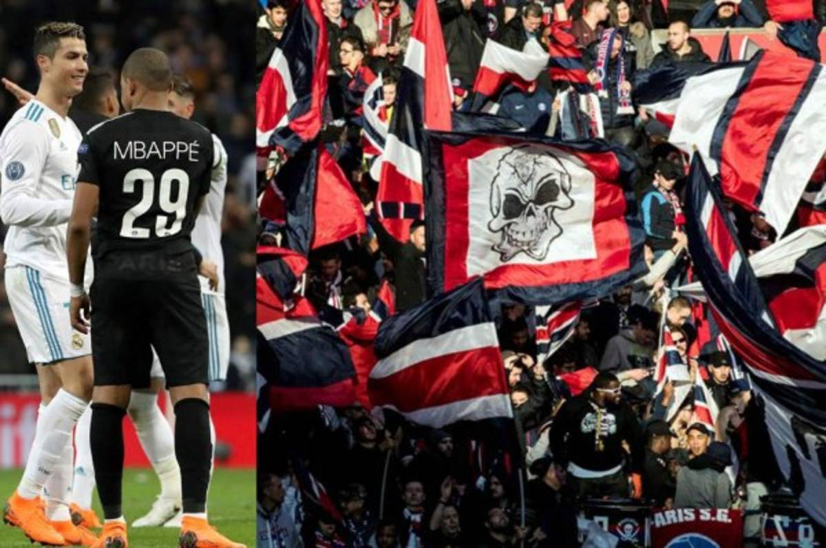 La pancarta ofensiva que dedicó la afición del PSG al Real Madrid