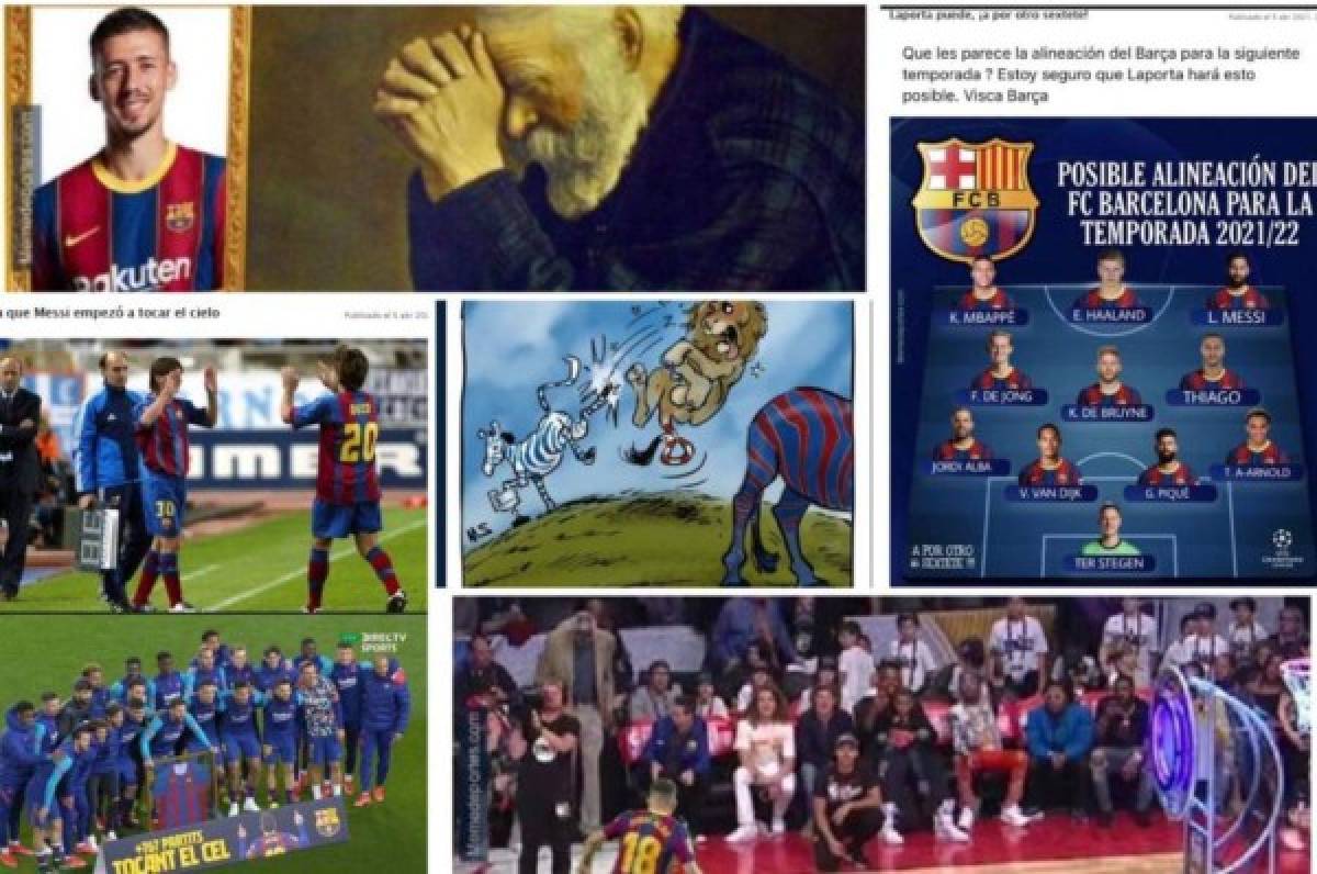 Messi 'toca el cielo' y llenan de burlas a Lenglet en los mejores memes del día para Barcelona