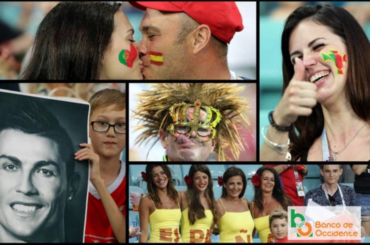 El espectacular ambiente del Portugal - España en Sochi