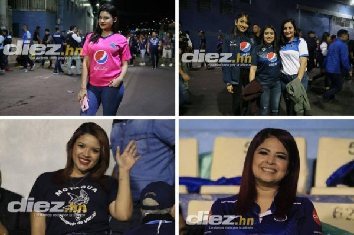 ¡Deslumbran! Las bellas hinchas del Motagua se roban la miradas en el estadio Nacional