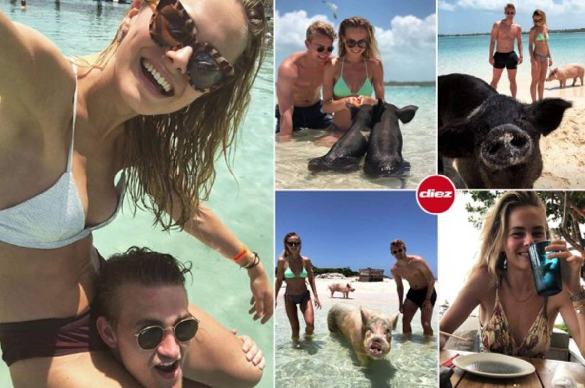 Fotos: De Ligt se marcha a la 'isla de los cerdos' con su espectacular novia