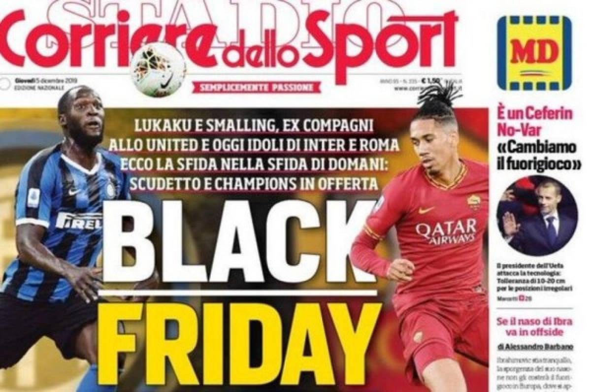 Critican a periódico italiano por una portada con Lukaku y Smalling considerada racista