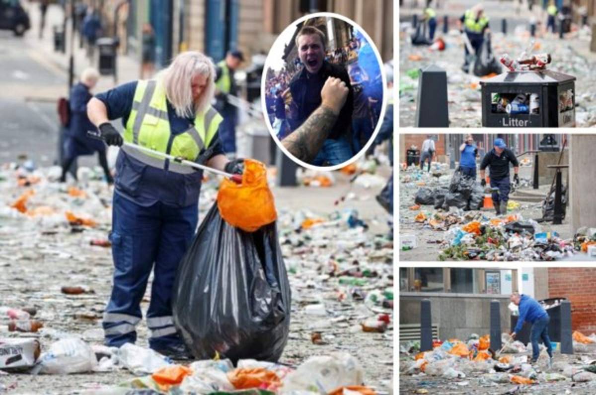 Un desastre: Así quedaron las calles tras las celebración del ascenso del Leeds United de Bielsa