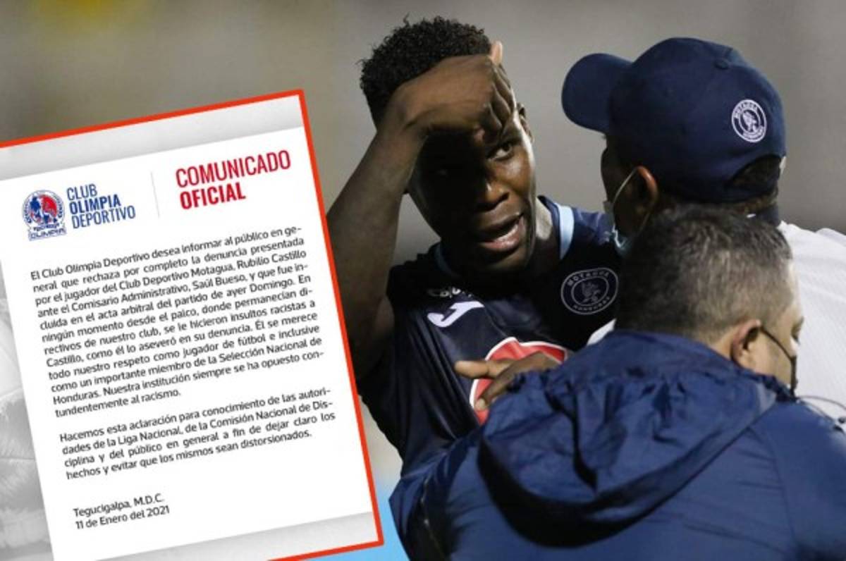 Olimpia se pronuncia y rechaza que directivos suyos hayan lanzado insultos racistas a Rubilio Castillo