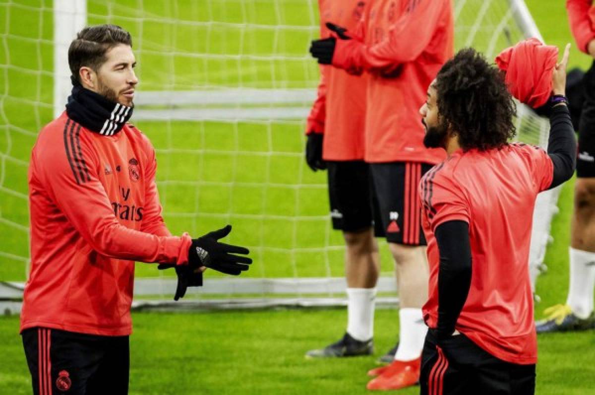Real Madrid: Encontranazo de Ramos y Marcelo en el entrenamiento