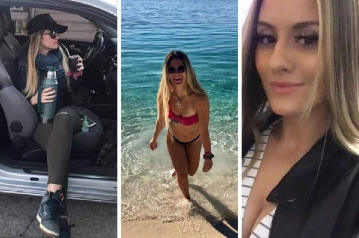 'Hincha' del Olimpia y ya deslumbró en Roatán: Daniela, la preciosa hermana de Espíndola