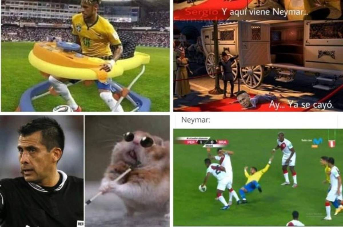 Los memes destruyen a Neymar por fingir faltas en un polémico Perú-Brasil