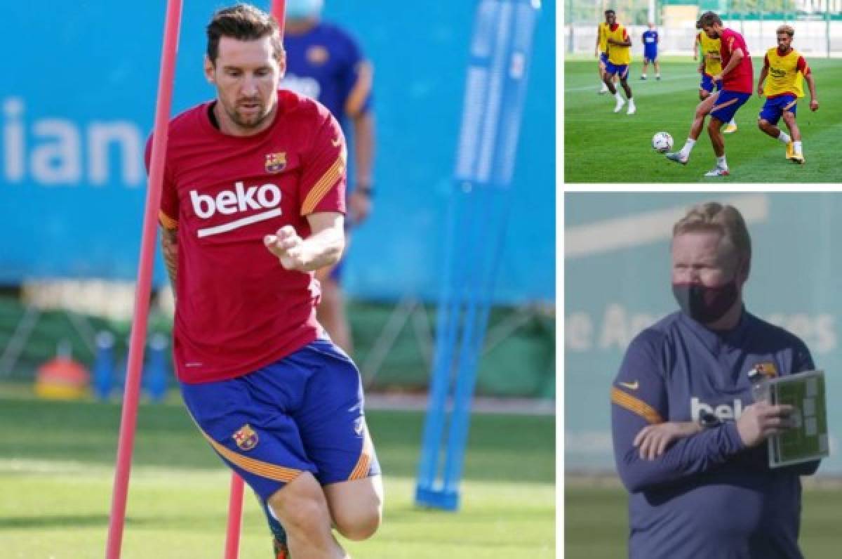 Con una novedad y a todo vapor: Así fue el entrenamiento del Barcelona con el regreso de Messi