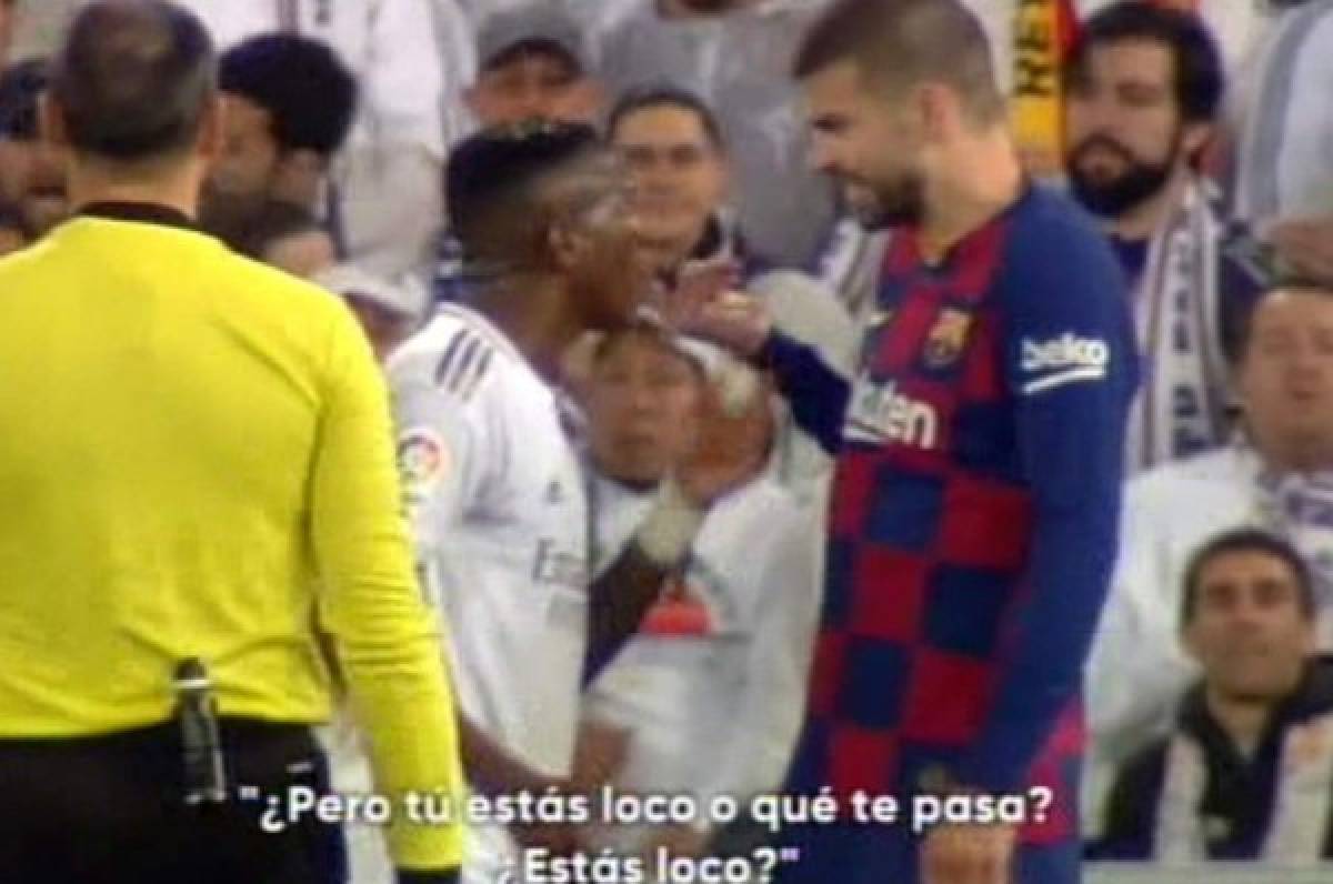 Piqué se encara con Vinícius en el Clásico: ''¿Estás loco o qué te pasa?''