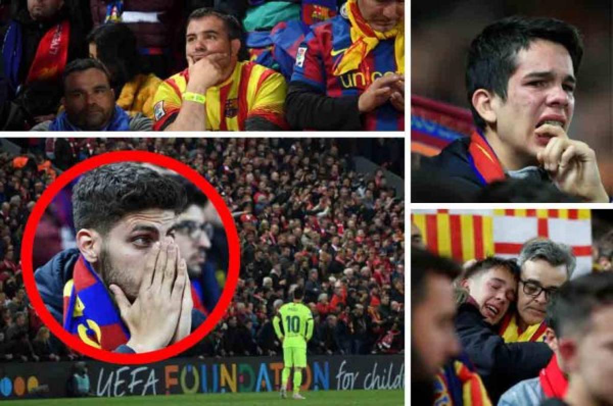 Devastados: Así sufrieron los aficionados del Barcelona el batacazo de Anfield