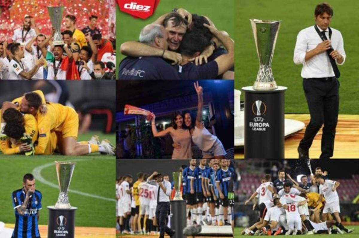 Llanto por un lado y alegría por otro: Lo que no viste de la celebración del Sevilla en la UEFA Europa League