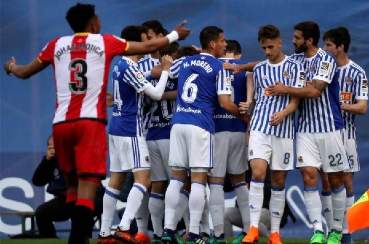 Sin Choco Lozano, Girona es vapuleado de visita por la Real Sociedad