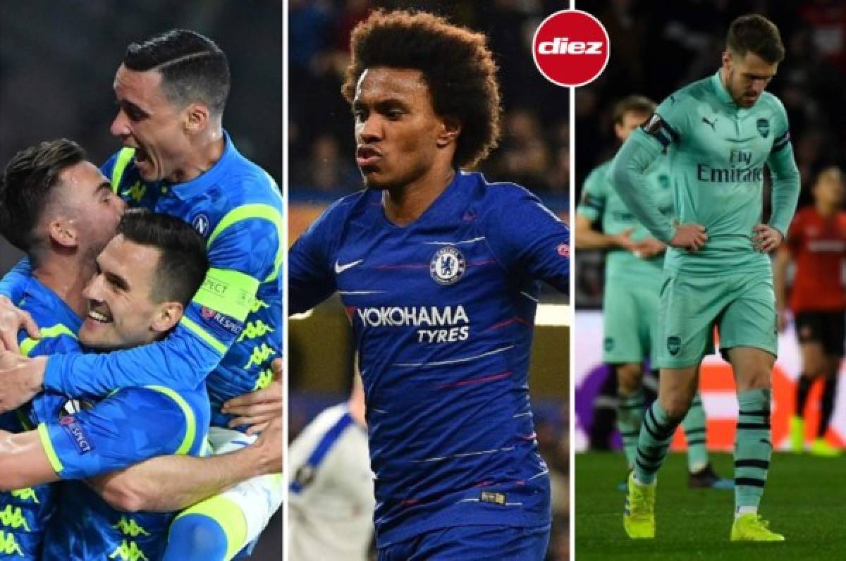 Europa League: Chelsea y Napoli golean; Arsenal queda al borde de la eliminación